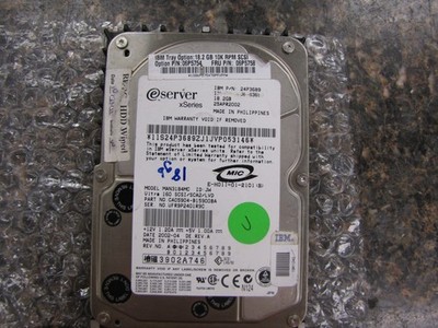 IBM eSERVER xSERIES SCSI 18.2GB Ultra 160 SCSI Hard Drive 10K RPM 06P5758 -NH8