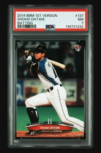 SHOHEI OHTANI 2014 BBM 1st Version Card 137 Nippon-Ham Fighters PSA7 Collectible