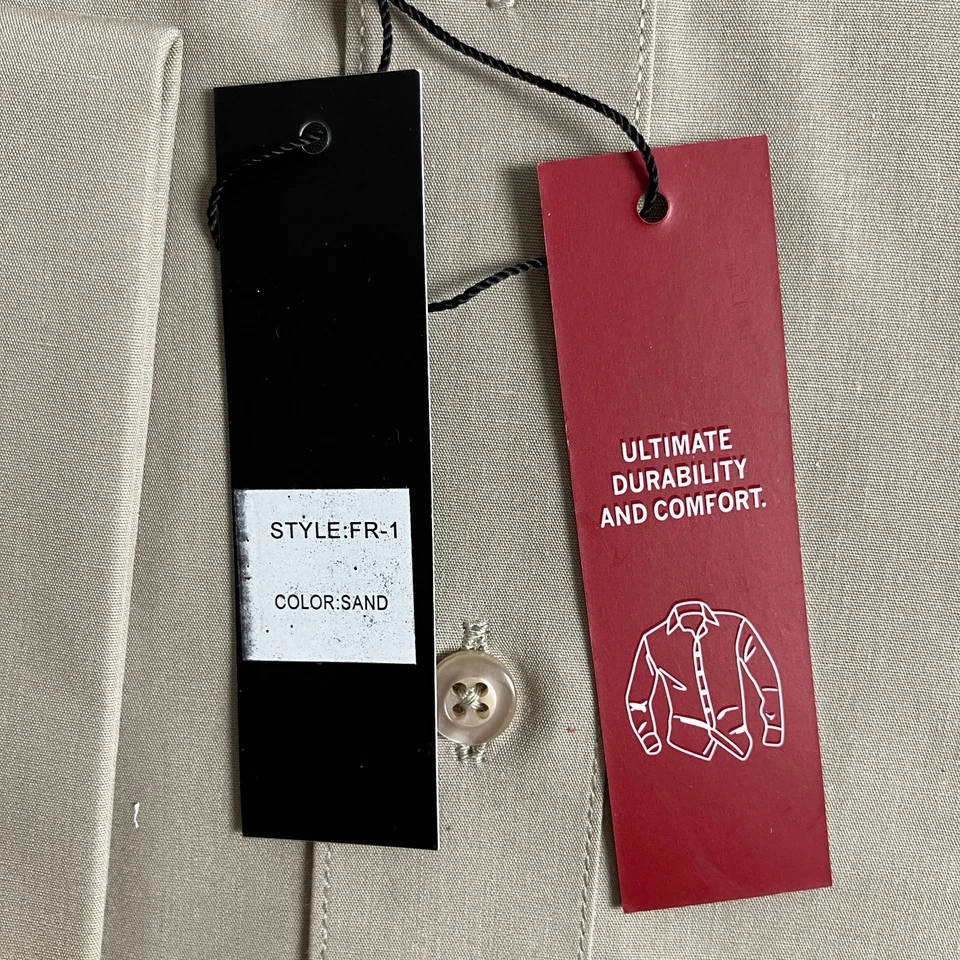 Art Hoffman Men's French Cuff Ultimate Dress Shirt Size 16 16 1/2 32-33 Tan NWT - Image 4 of 4