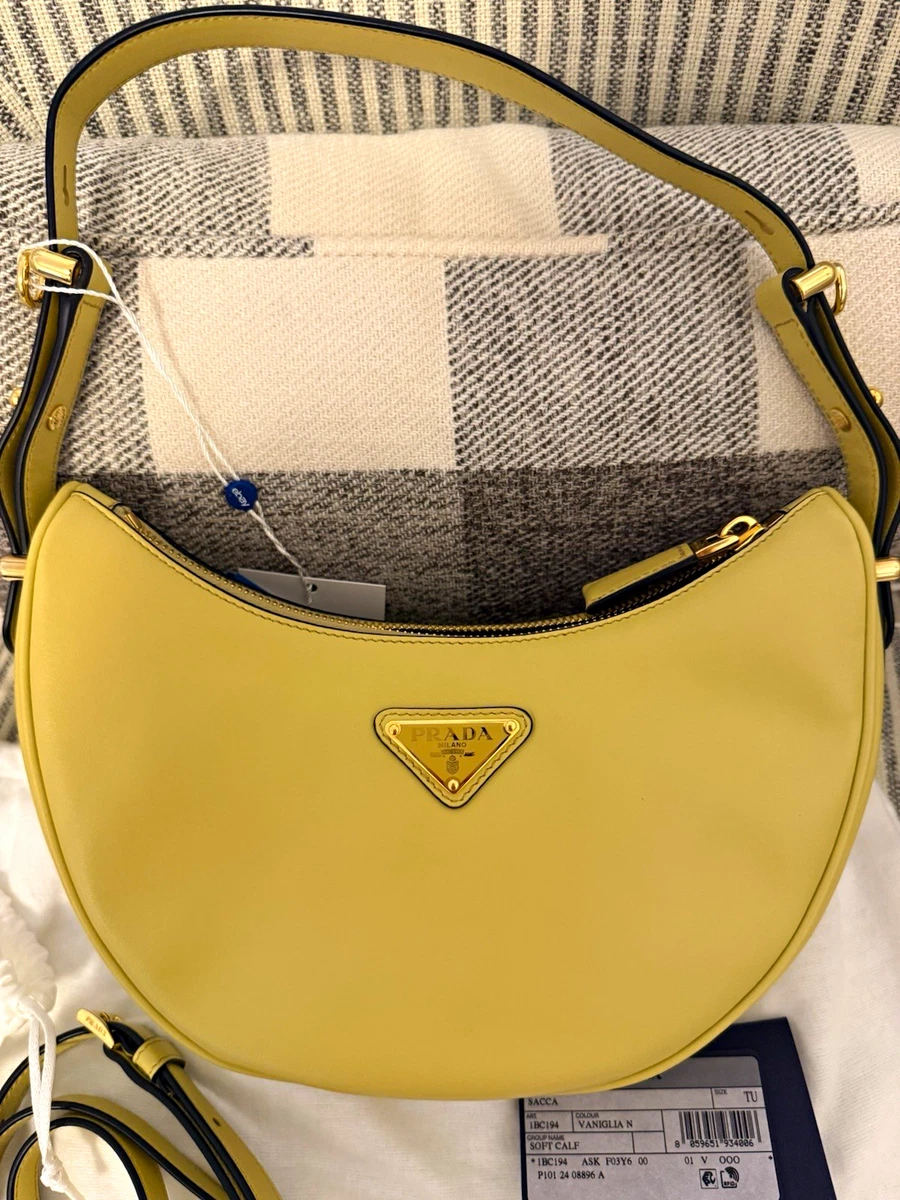 PRADA Leather Exterior Yellow Bags & Handbags for Women for sale