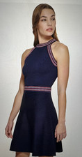 Vince Camuto Women's Halter Neck Casual Sleeveless Navy Dress size Medium NEW