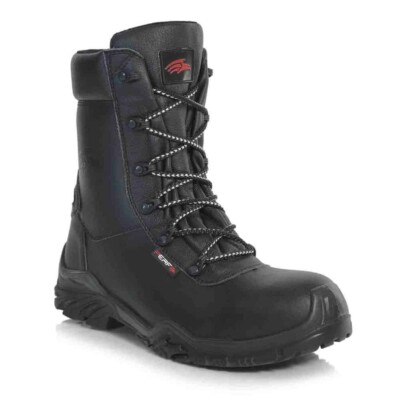 Perf - Plateau - S3 WR SRC ESD PU Offshore Side Zip Sicherheit Kampfstiefel - Schwarz