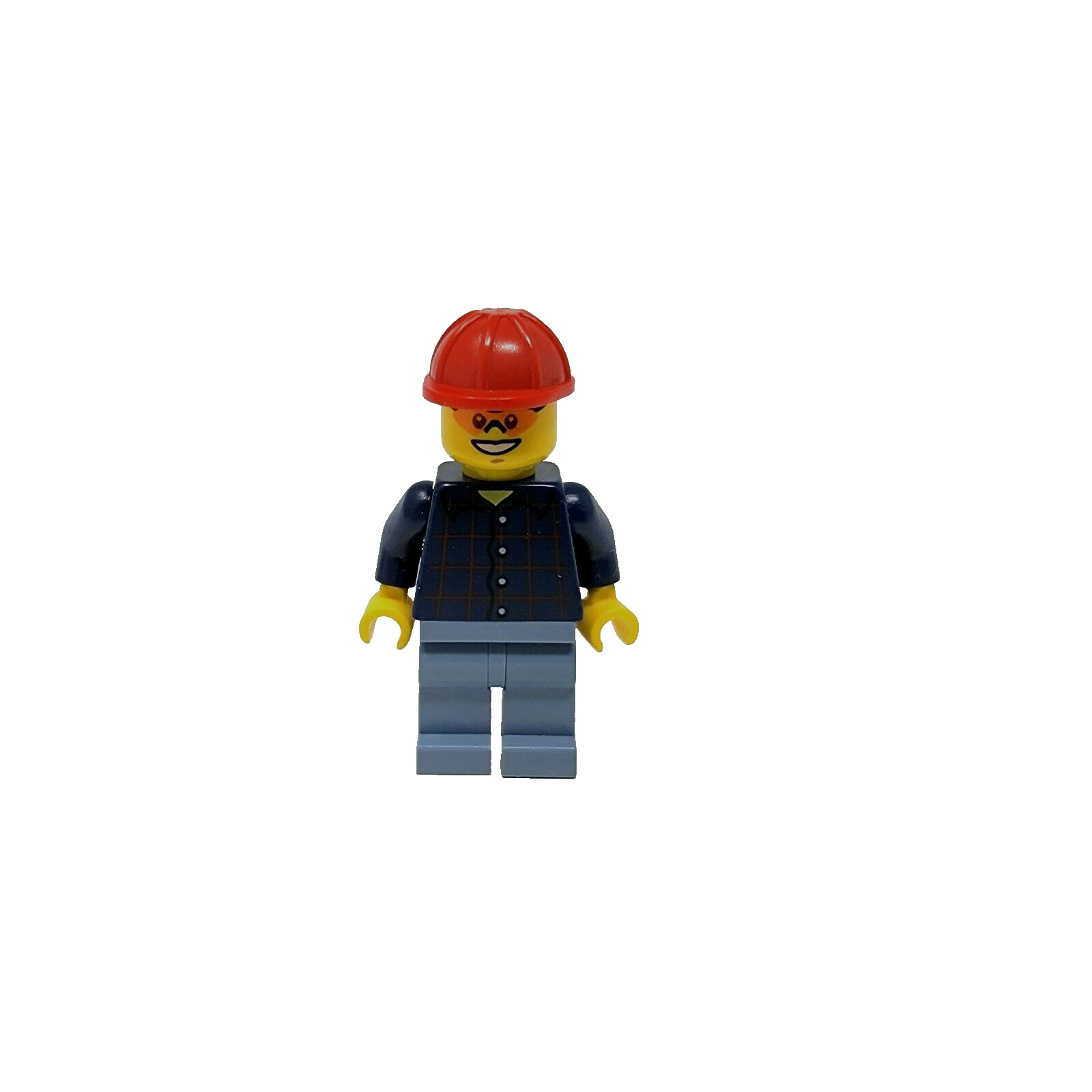 Lego Town City Plaid Button Shirt Red Cap City Mini Figure