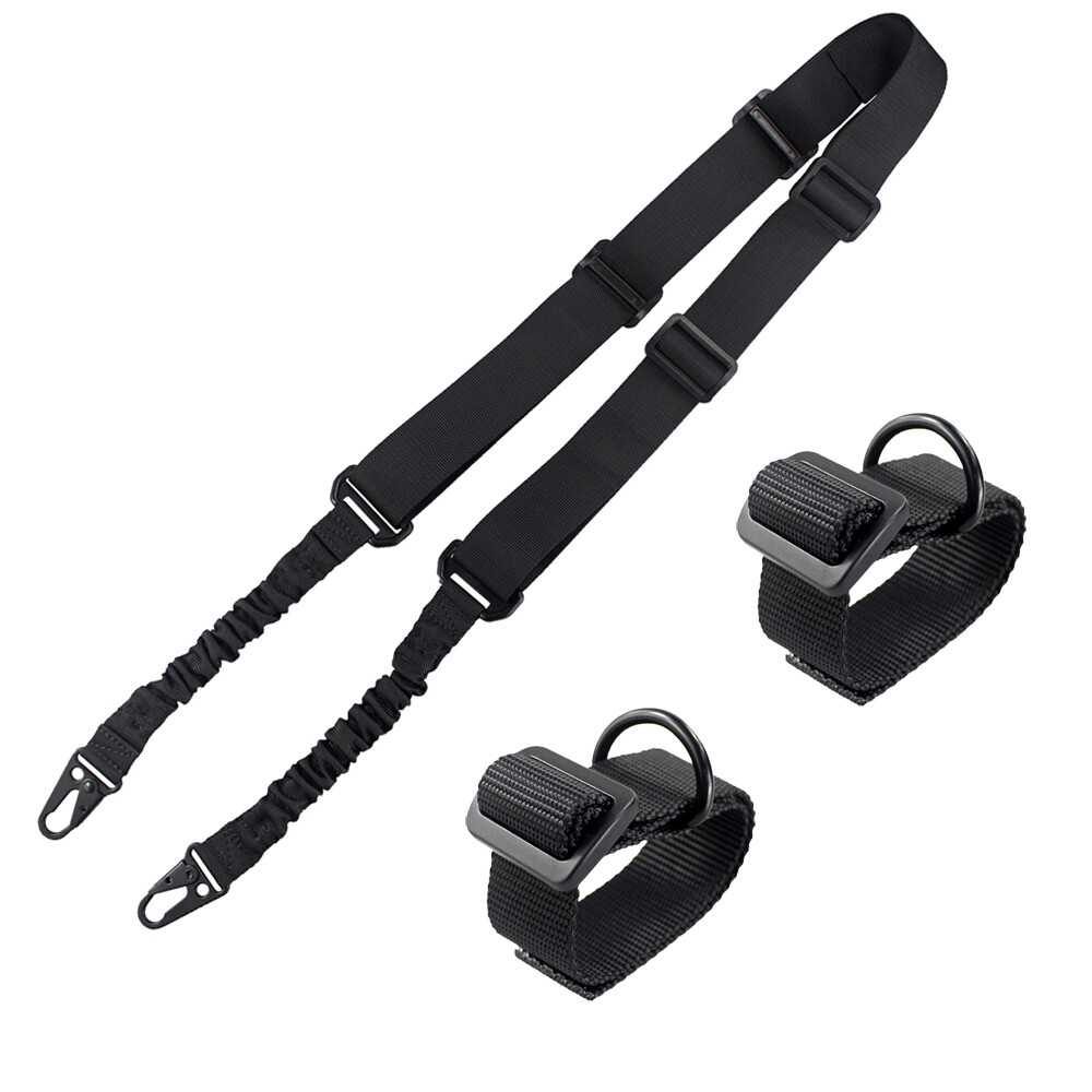 2 Points Rifle Sling Gun Shoulder Strap with 2 Butt Stock Sling Adapter