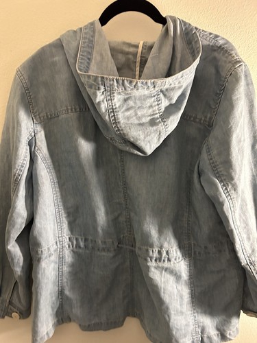 Talbots blaue leichte Denim Jeansjacke Stretchbund definierende Taschen Gr. XL - Bild 5 von 11