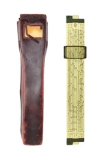 Vtg Post Engineering Instruments Inc Slide Rule Ruler 12” with Leather Case