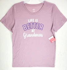 Way To Celebrate Women's Short Sleeve Graphic Grandma T-Shirt Small Purple New