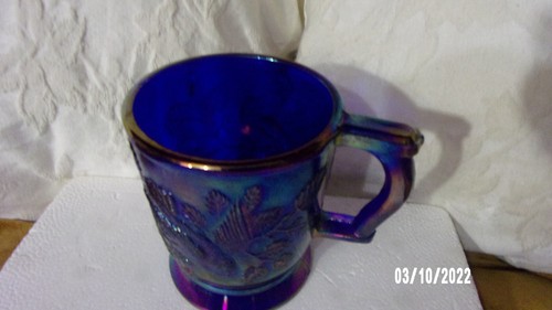 Mosser Art Glass Carnival Cup Blue - Picture 3 of 8