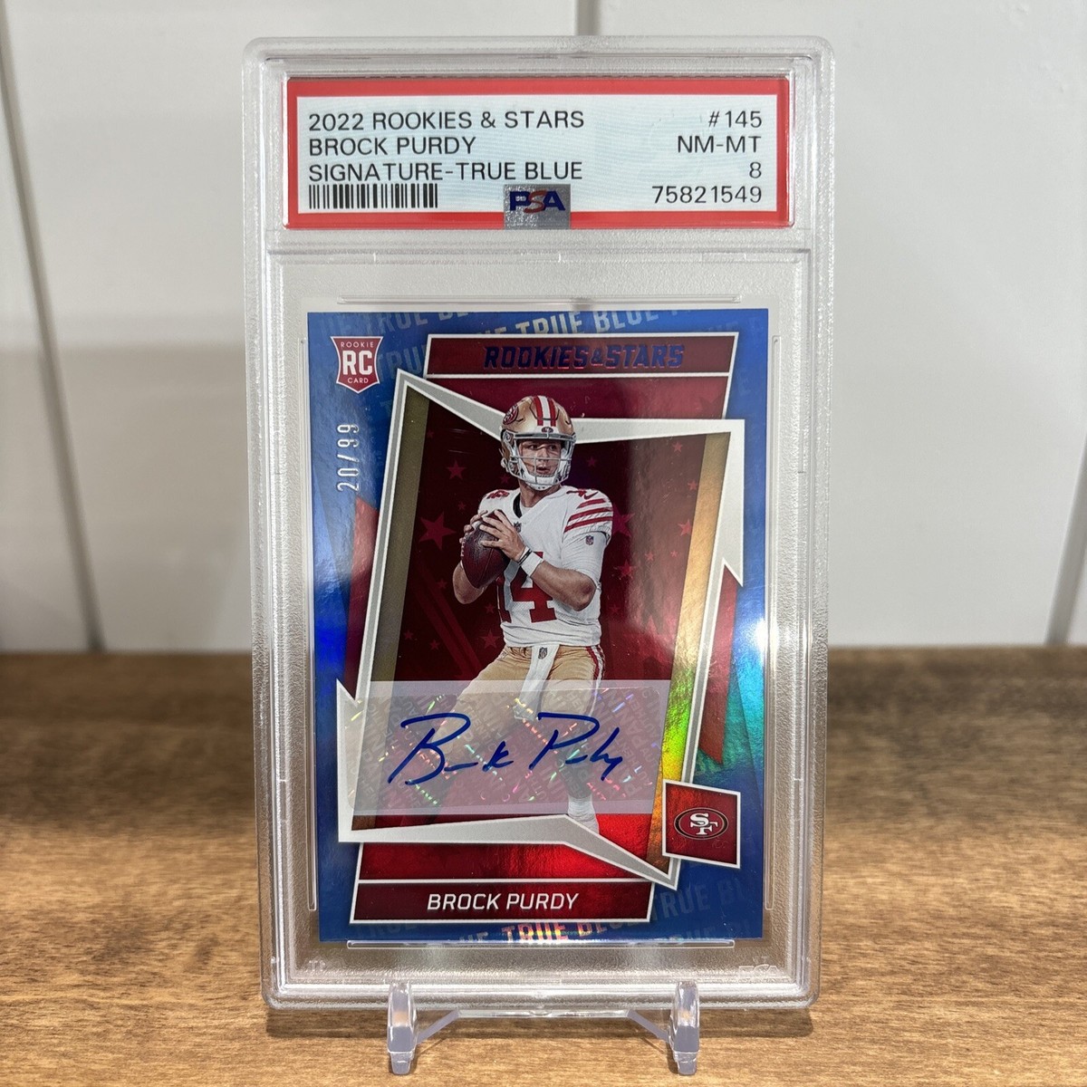 2022 Rookies & Stars True Blue Rookie Auto Brock Purdy /99