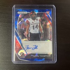 2021 Panini Prizm Draft Picks Tariq Thompson RC #DPA-TTH Blue Ice Prizm Auto /75