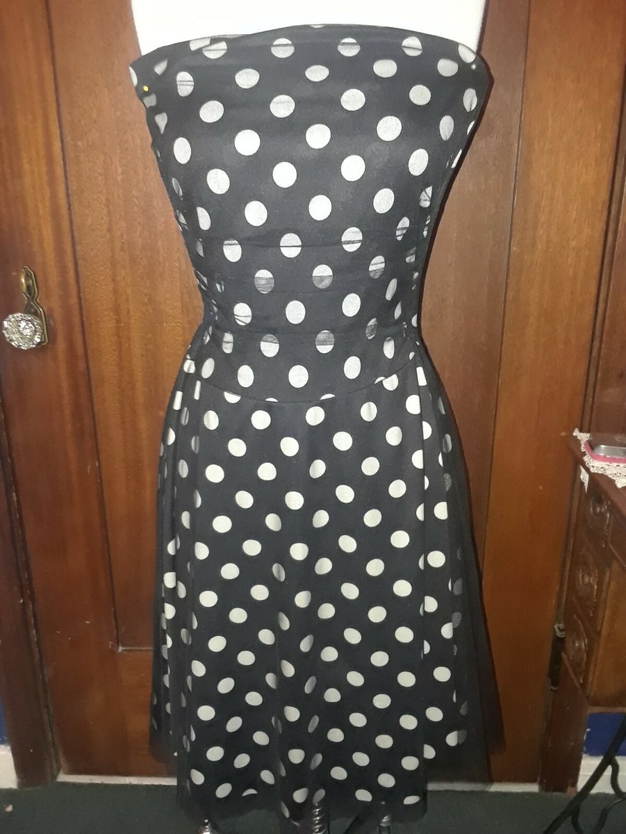 retro polka dot dress forever 21 Vintage Style Black & White Polka Dot Dress