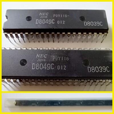 Lot of 2* NEC D8049C  8 Bit 32 I/O 12 MHz DIP-40 Pin Central Processing Unit CPU
