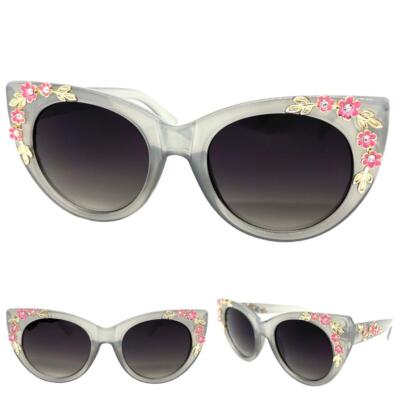 OVERSIZED Vintage Retro Cat Eye Style SUN GLASSES Large Gray  display picture 2