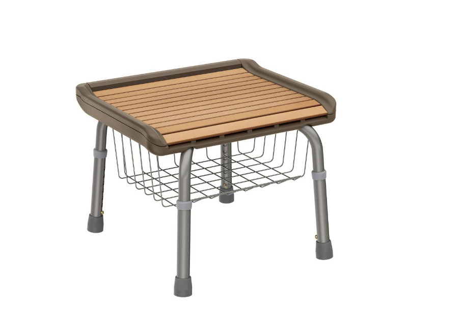 MOEN. Asiento de ducha y bañera de teca sintética D con almacenamiento debajo