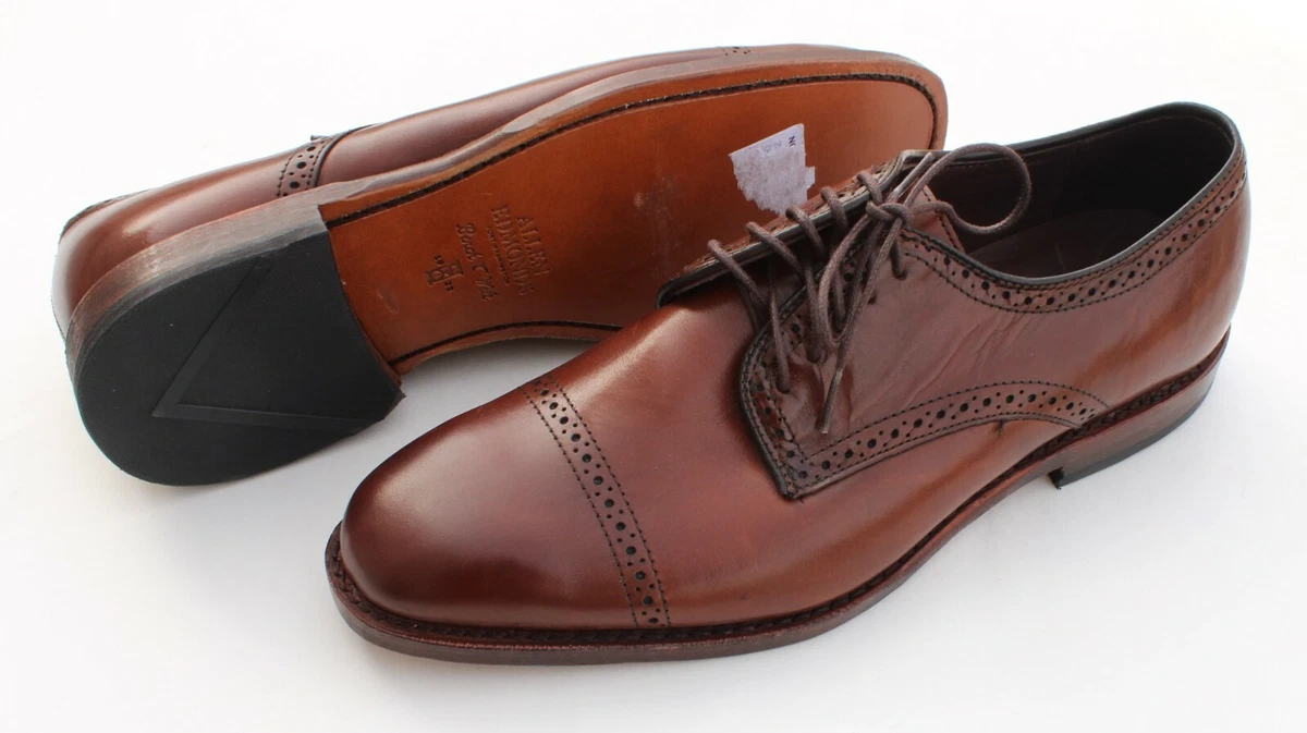 ALLEN EDMONDS Clarkston Shoes 9 D Chili Leather Cap Toe Oxfords 2563 Dress