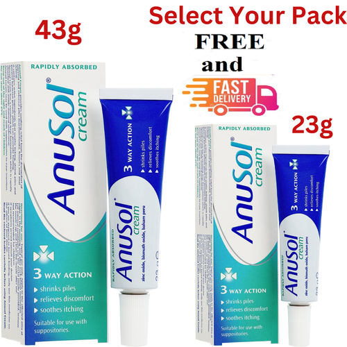 Anusol Cream Anal itching, Hemorrhoids, Piles Treatment 3 Way Action