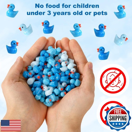 120 Pcs Blue Theme Mini Resin Ducks, Cute Tiny Ducks Decoration Miniature Duc - Picture 5 of 5