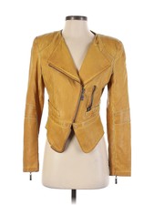 The Fillmore Women Gold Faux Leather Jacket S