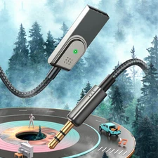 Bluetooth Audio Music Receiver Cable 3.5mm to USB AUX Wireless Car Home Adapter