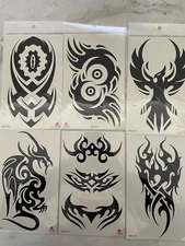 6x waterproof temporary tattoo body art stickers