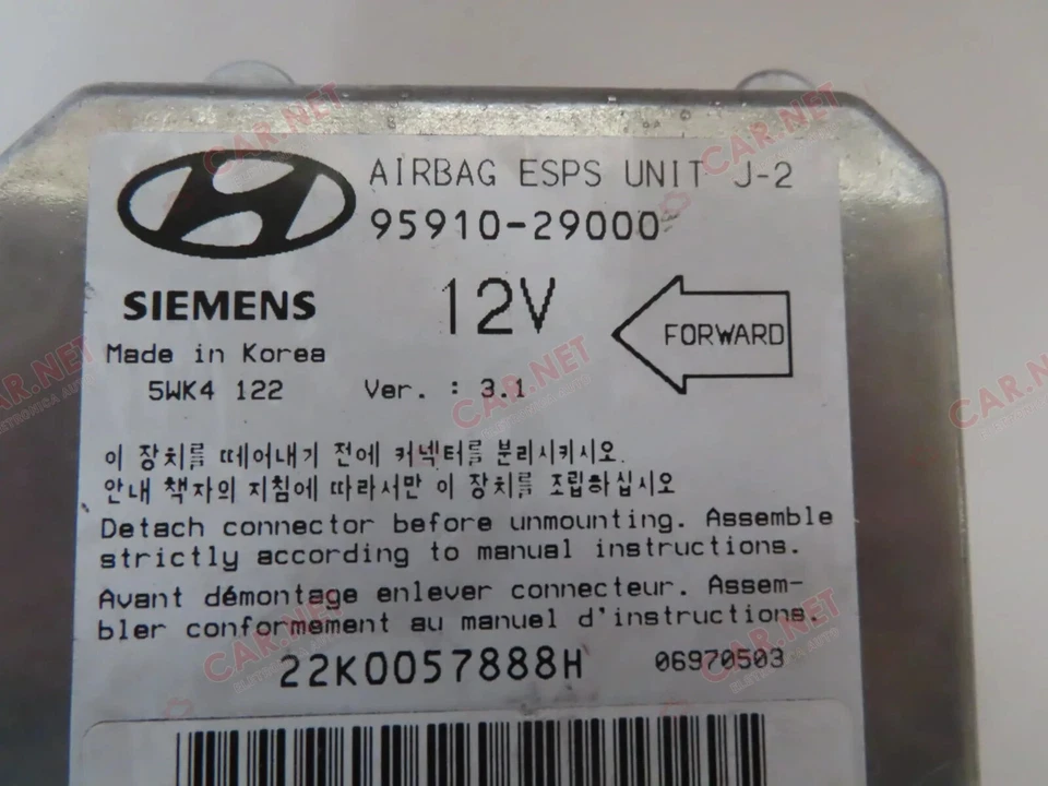 95910-29000 5WK4171 CENTRALINA SENSORE AIRBAG ESPS UNIT SRS HYUNDAI LANTRA II J2 - Immagine 3 di 4