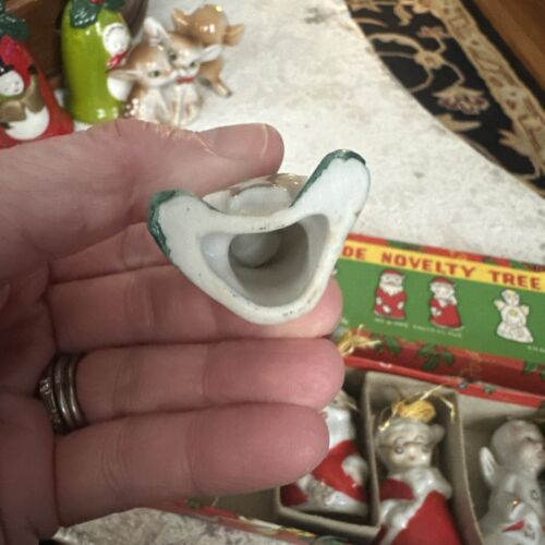 8 Vintage Christmas Santa Claus Snowman Angel Bell Ornaments Original Box Japan - Picture 7 of 13