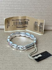 UNO de 50 SUPERSTITION Multi Colored Crystal Silver Plated Bracelet Medium - NEW