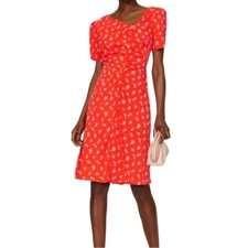 Love, Whit by Whitney Port Red Printed Dress - Size Medium