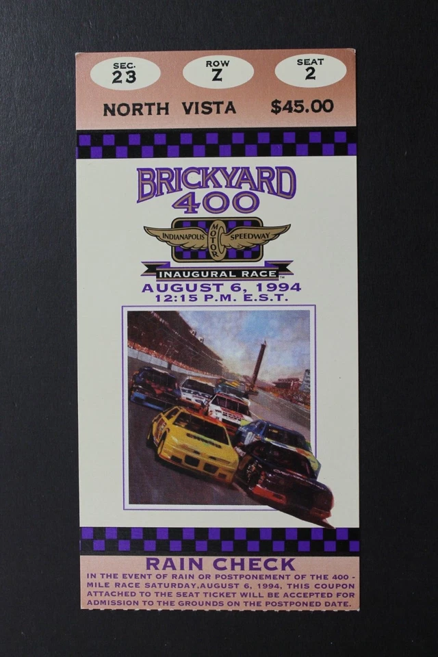 Jeff Gordon Signed Autographed 1994 Brickyard 400 Program Ticket Garage Pass JSA - Image 4 of 4