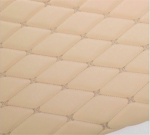 Thick Faux Leather Fabric Sponge Quilted Embroidered Car Interior Material Trims - Picture 16 of 19