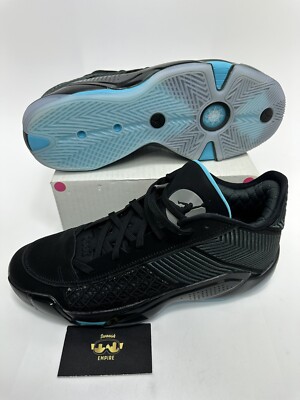 Size 9.5 - Air Jordan 38 Low Black Gamma Blue for sale