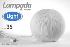 LAMPADA SFERA LUMETTO ABAT JOUR 35 CM DA TAVOLO BIANCA SHABBY IVE-772412