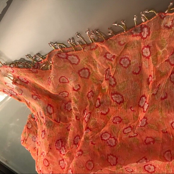 Scarf - long translucent beaded design - image 3