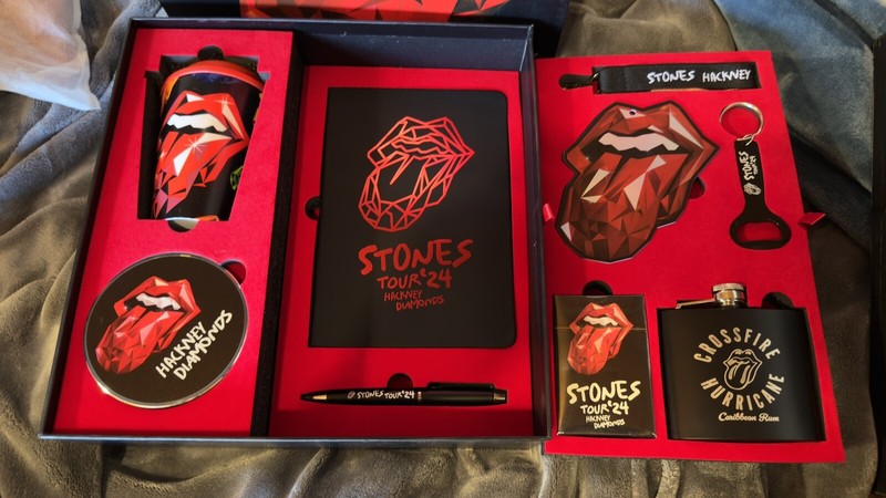 NEW Hackney Diamonds Rolling Stones Tour '24 VIP Souvenir Gift Box Set Of Two