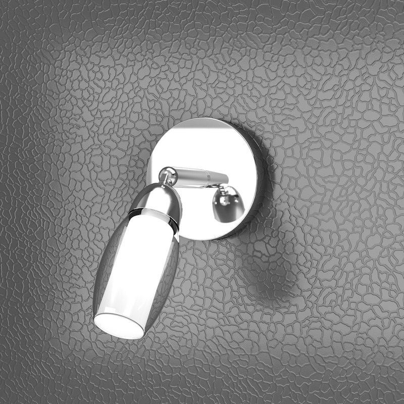 Faretto da Parete Cromato Vetro Bianco TPL 0487 | Design Moderno 1 Luce