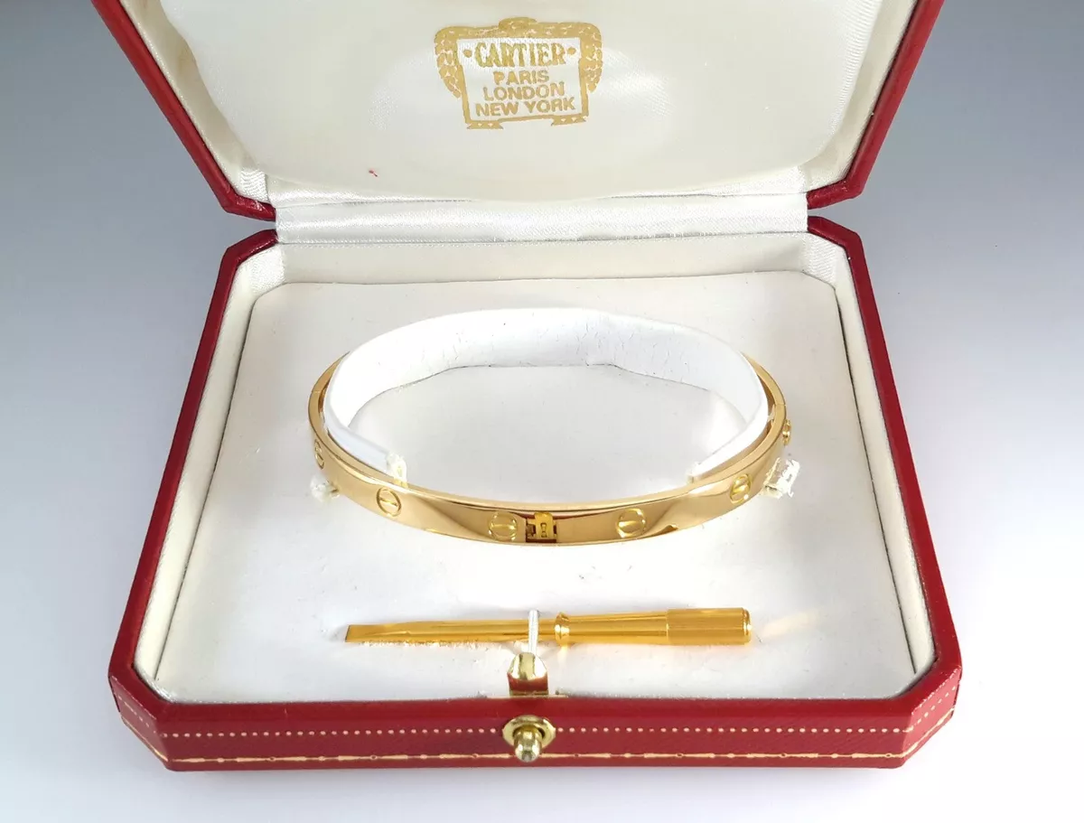 Cartier love Gold Plated Bracelet for Women High Quality Oval Shape Size  Medium | eBay