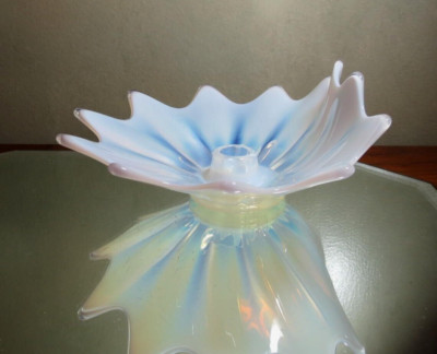 Fostoria Heirloom Opal(white opalescent) Candle Holder #2183-311