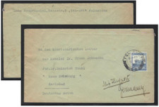 Palestine 1939 Mandate post on cover to Germany Karlsbad Deutsches Reich