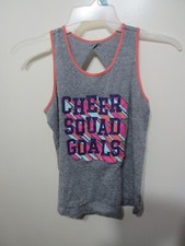 Danskin Now Tank Top Size XL 14 16 Girls Gray Back Keyhole CHEER SQUAD GOALS