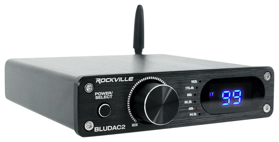 Rockville BLUDAC2B DAC/Bluetooth Amplifier Home Receiver USB/Optical/Sub Out - Image 2 of 4