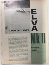 EEEEE15 VINTAGE Original Article Track Test ELVA Mk II May 1958 5 page