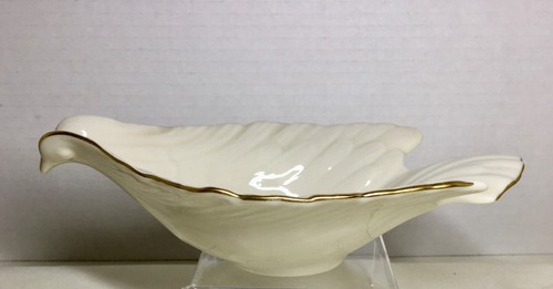 LENOX China Dove Bird Gravy Boat Sauce Bowl Cream Ivory 24k Gold Trim - Picture 6 of 8