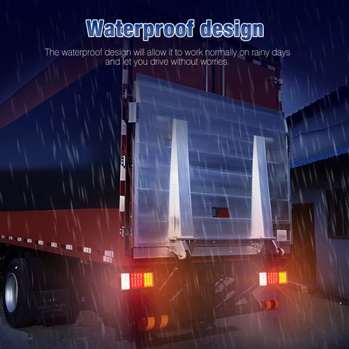 2 Pcs LED Truck Trailer Tail Lights Tail Turn Signal Brake Light Running Reverse - Picture 6 of 12