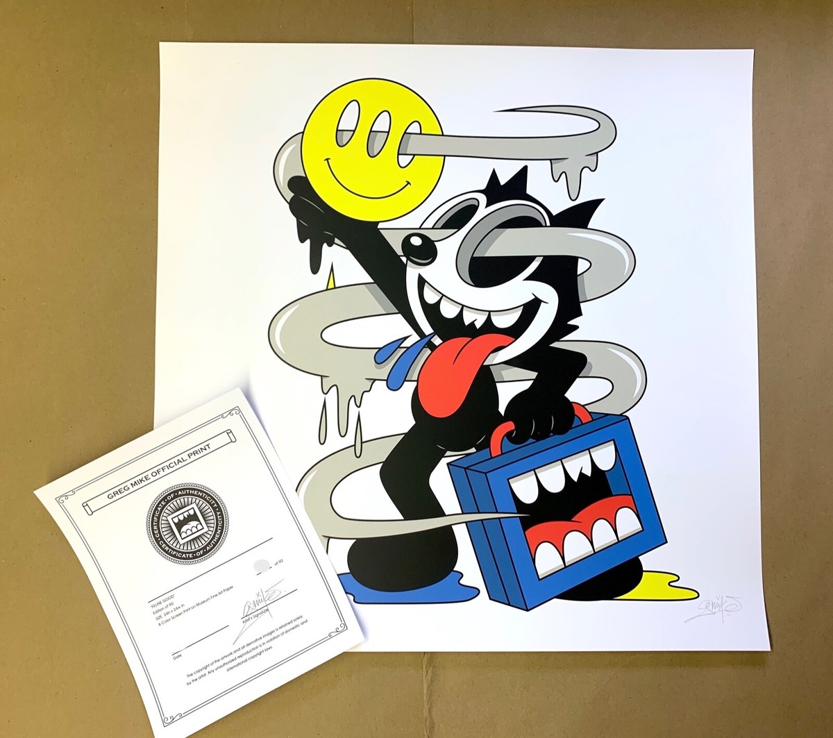 Greg Mike Feline Good Art Print Signed #/90 COA Felix the Cat Solo