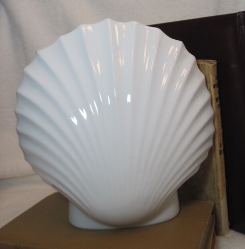 Vaso Vintage Clam Shell Ceramica Bianca Conchiglia Nautica MCM *OTAGIRI* Ritirato - Foto 4 di 6
