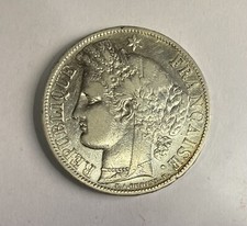 *TRIU* FRANCIA REPUBBLICA 5 FRANCHI 1851 A ARGENTO