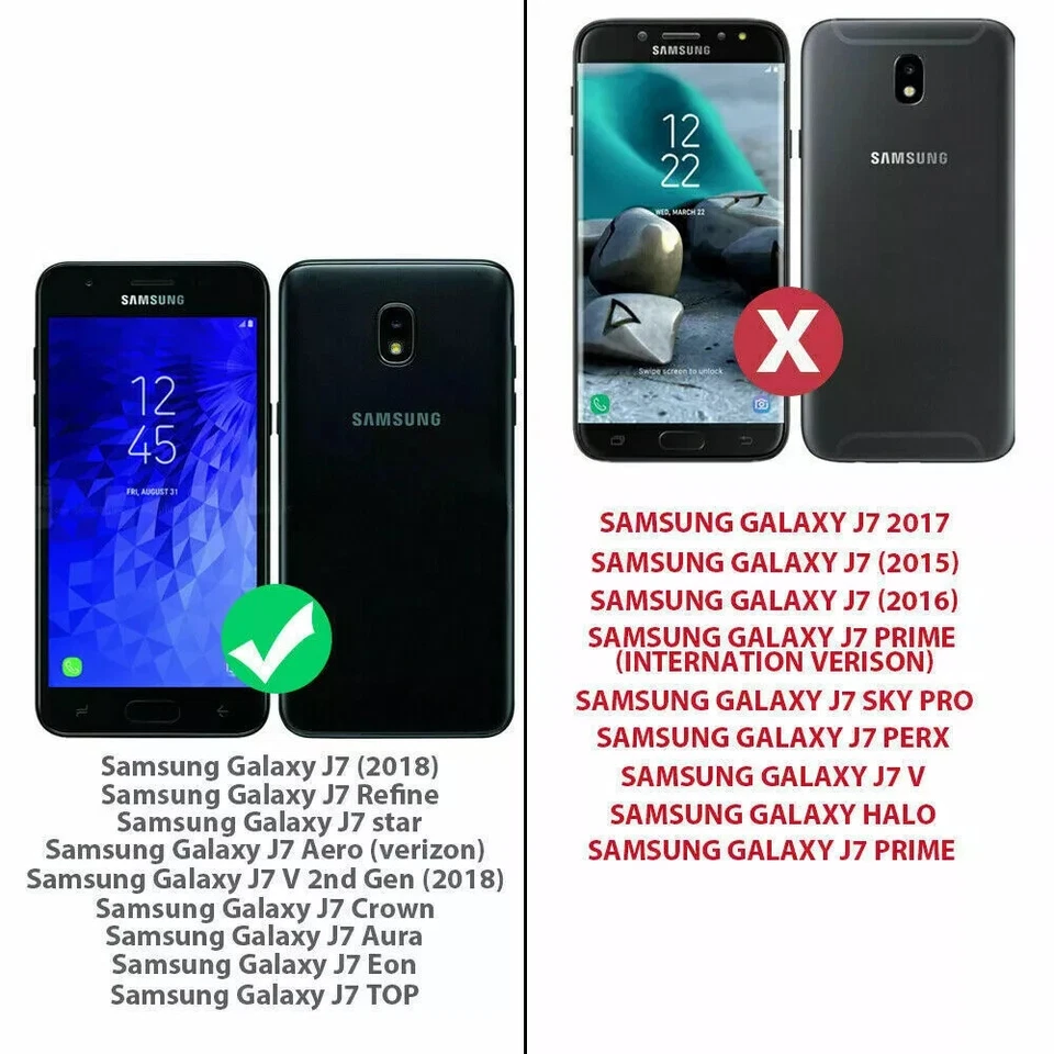 Funda rígida para teléfono Samsung Galaxy J7 Star/Crown/V 2018 con costillas antigolpes Foto 2 de 4