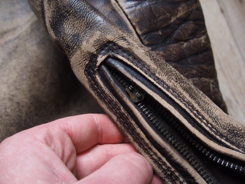 LEVIS VINTAGE CLOTHING LVC BONNEVILLE LEATHER JACKET GR. CA. US/ L MAßE BEACHTEN - Bild 4 von 13