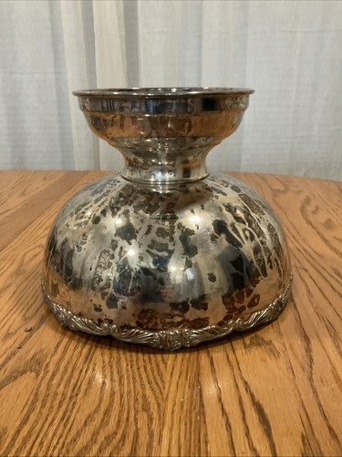 Set Of 11 Vtg Footed Tea Cups & Punch Bowl EP Nickel Silver plate Japan Rose - Picture 11 of 13