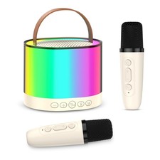 Mini Karaoke Machine, Bluetooth Karaoke Speaker with 2 Wireless Microphones, ...